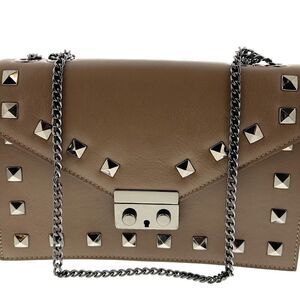H & S Brown Studded Shoulder Bag